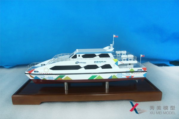 船舶模型,28米雙體船模型,3D打印游船模型